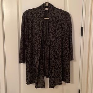 Kim Rogers Black/Grey sweater with three quarter length sleeves